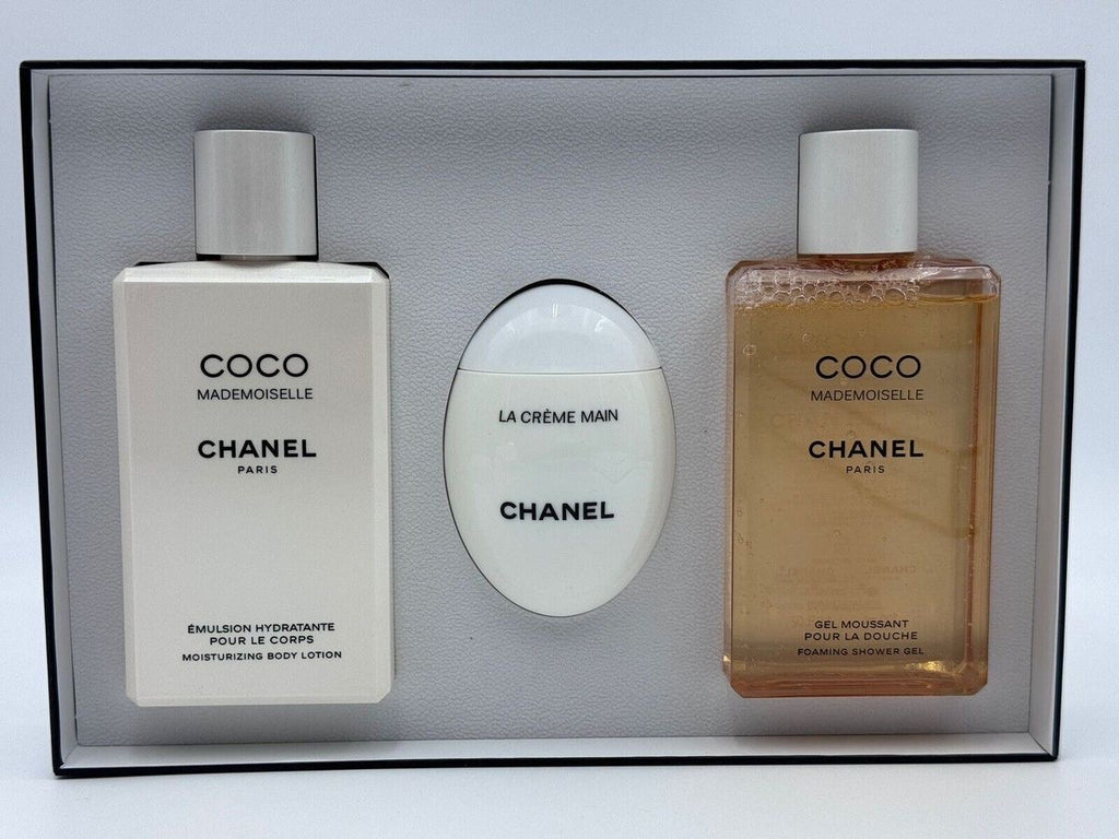 Chanel COCO Mademoiselle Shower GEL 6.8+ Body Lotion 6.8+ Hand cream Gift Set